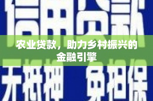 大名农业贷款，助力乡村振兴的金融引擎
