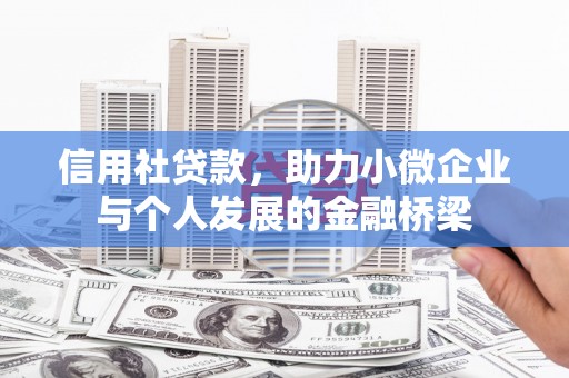 大名信用社贷款，助力小微企业与个人发展的金融桥梁
