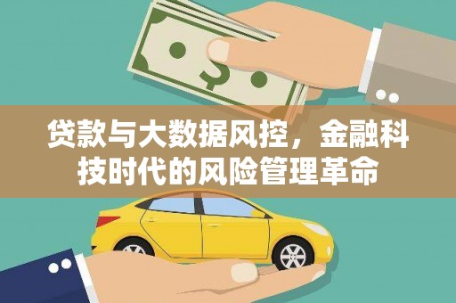 大名贷款与大数据风控，金融科技时代的风险管理革命