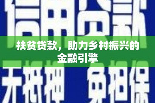 大名扶贫贷款，助力乡村振兴的金融引擎