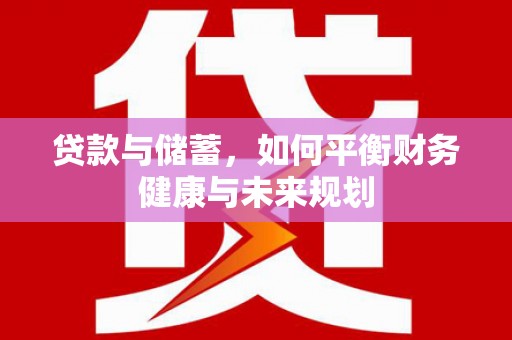 大名贷款与储蓄，如何平衡财务健康与未来规划
