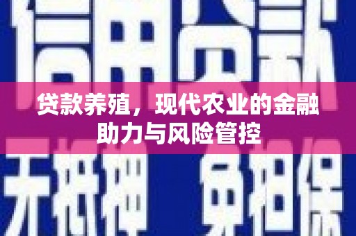 大名贷款养殖，现代农业的金融助力与风险管控
