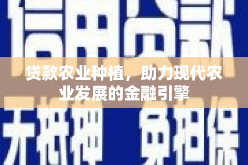 大名贷款农业种植，助力现代农业发展的金融引擎