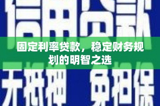 大名固定利率贷款，稳定财务规划的明智之选