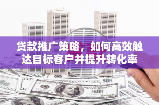 大名贷款推广策略，如何高效触达目标客户并提升转化率