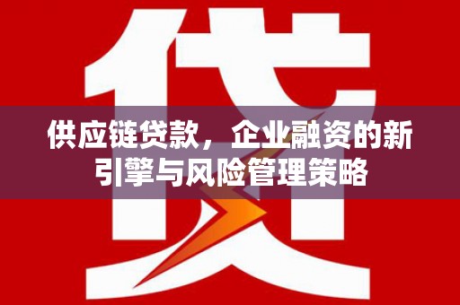 大名供应链贷款，企业融资的新引擎与风险管理策略