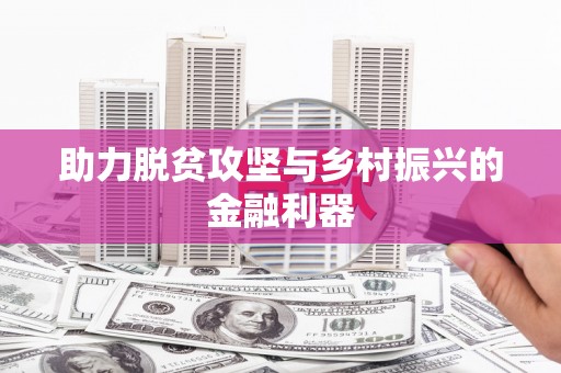 大名助力脱贫攻坚与乡村振兴的金融利器