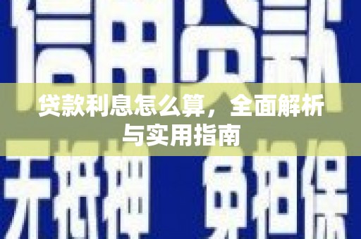 大名贷款利息怎么算，全面解析与实用指南
