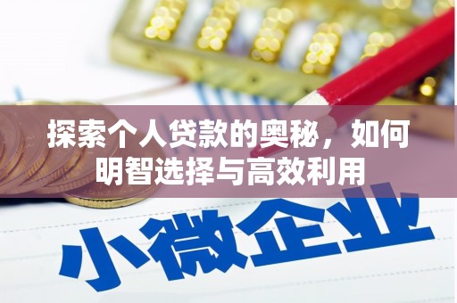 大名探索个人贷款的奥秘，如何明智选择与高效利用