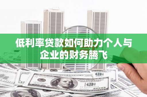 大名低利率贷款如何助力个人与企业的财务腾飞