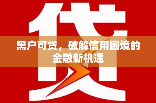 大名黑户可贷，破解信用困境的金融新机遇