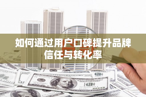 大名如何通过用户口碑提升品牌信任与转化率
