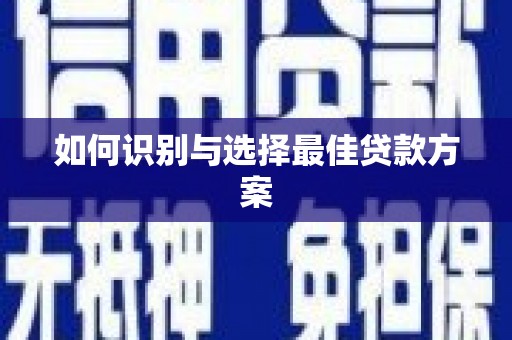 大名如何识别与选择最佳贷款方案