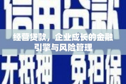 大名经营贷款，企业成长的金融引擎与风险管理